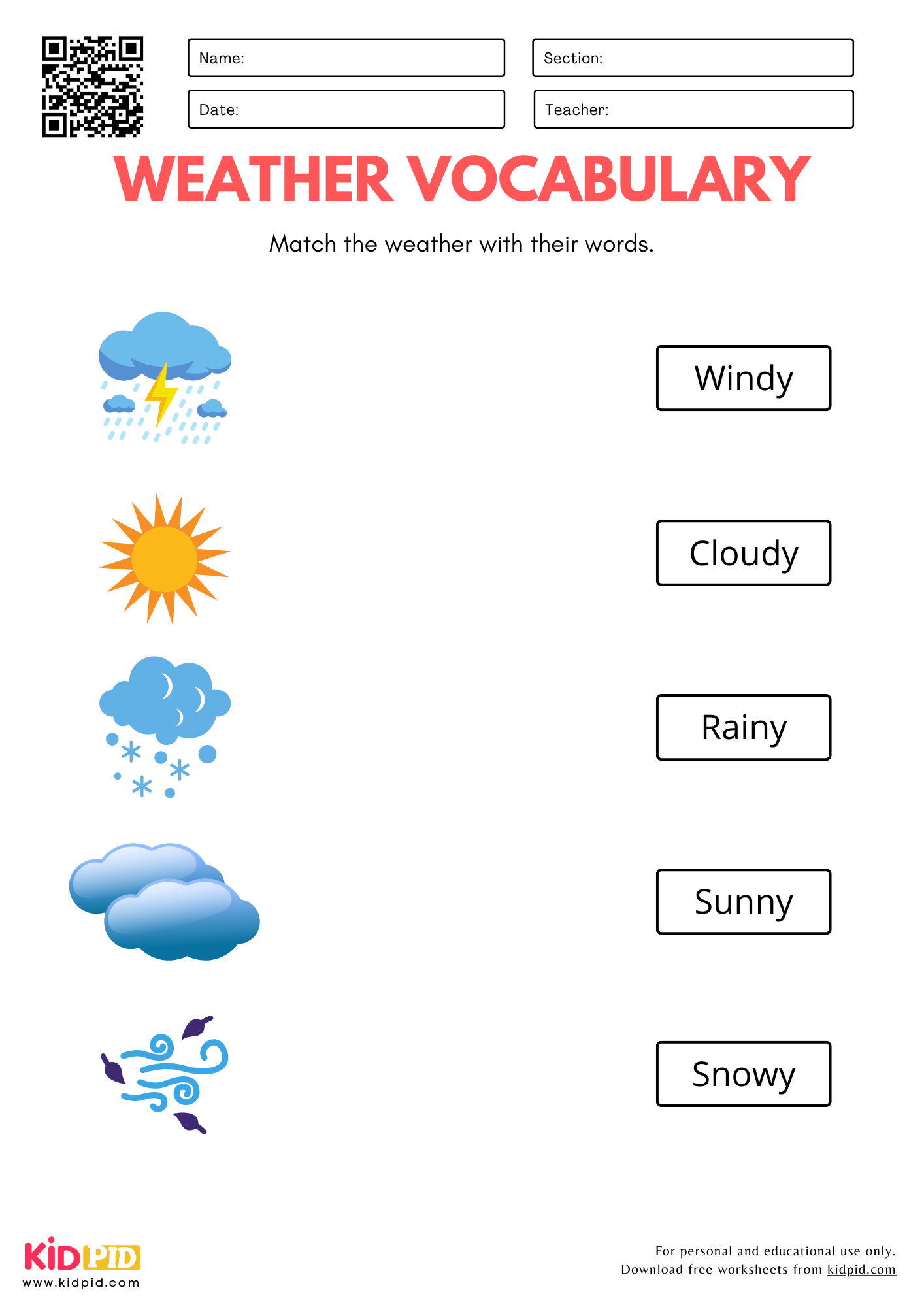 Printable Weather Worksheets Kindergarten