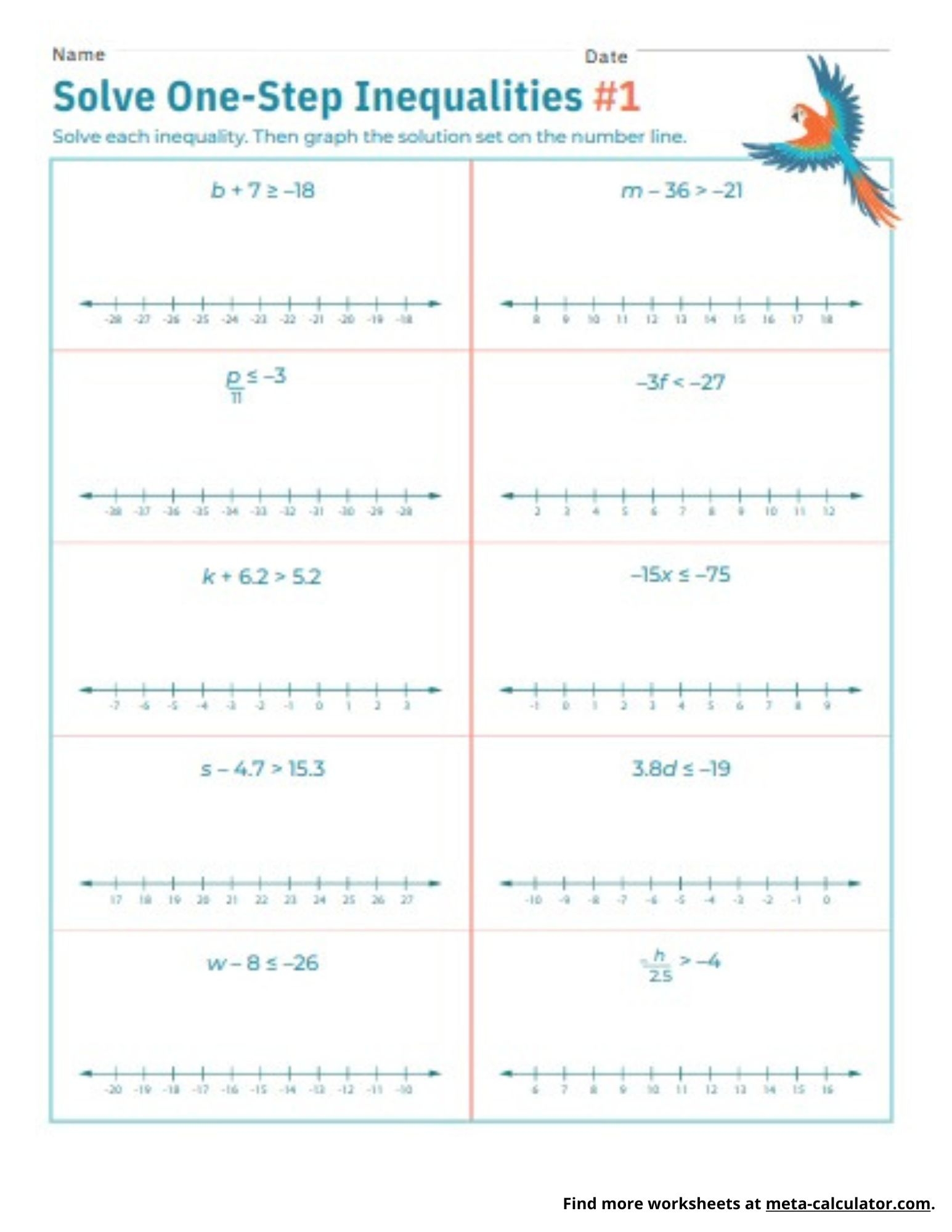 Free Printable Graphing Calculator Worksheets