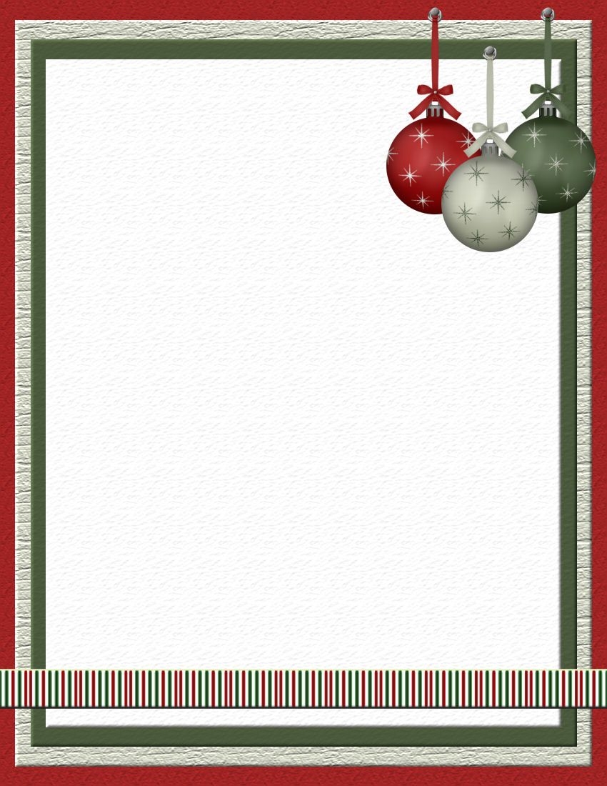 Christmas Stationery Template Free Printable