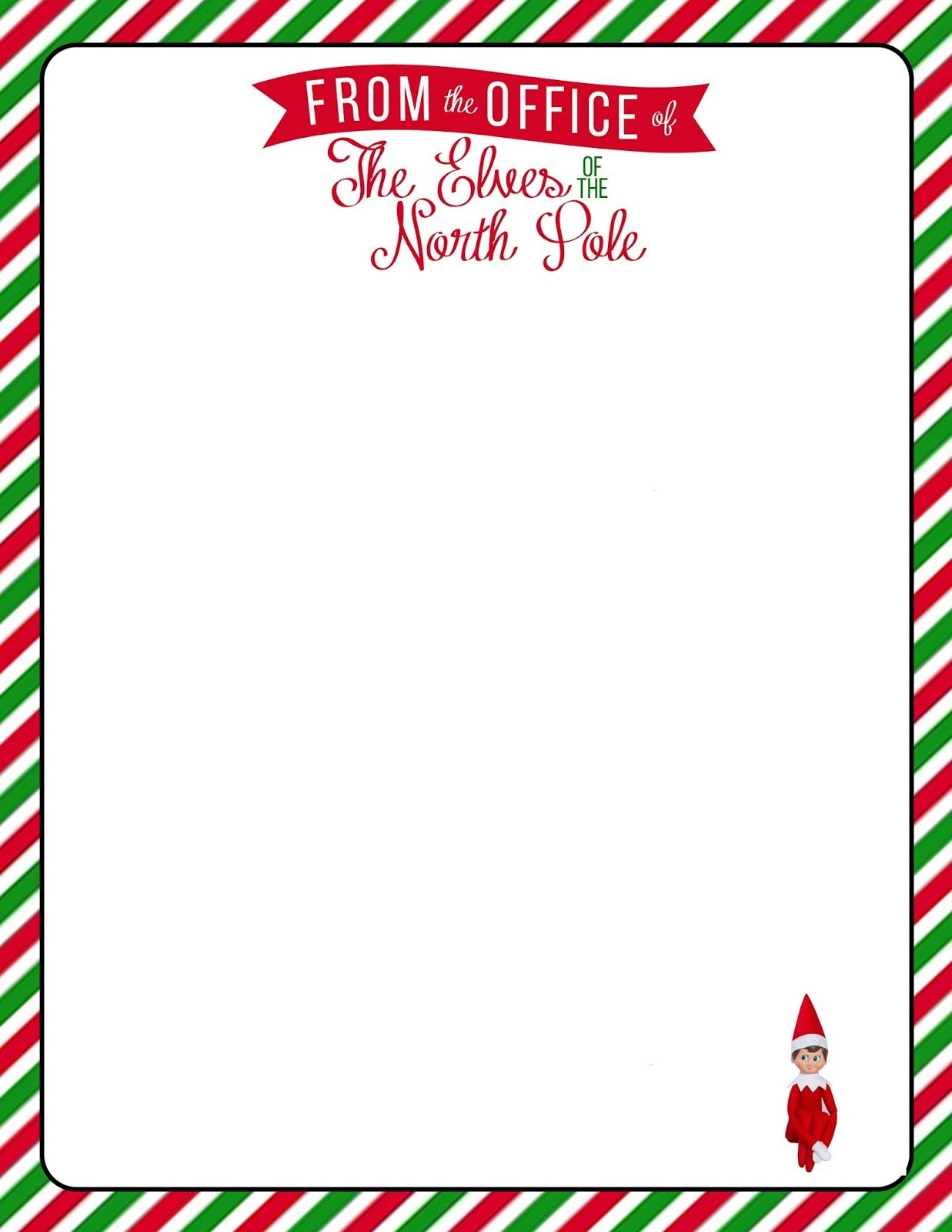 Free Printable Blank Elf On The Shelf Letter Template