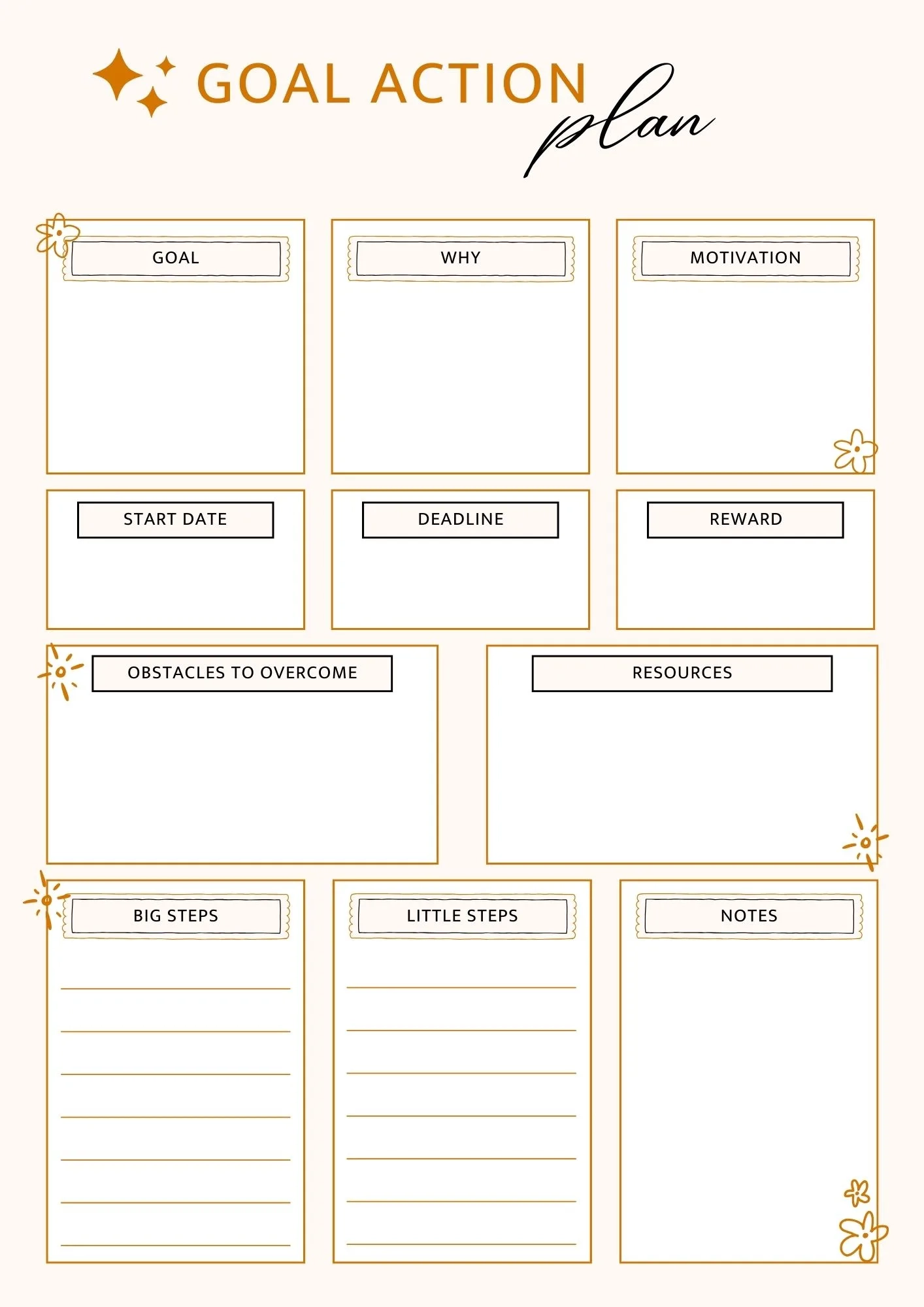 Printable Goal Setting Worksheet