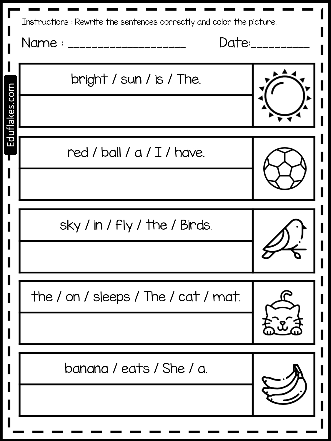 Build A Sentence Printable