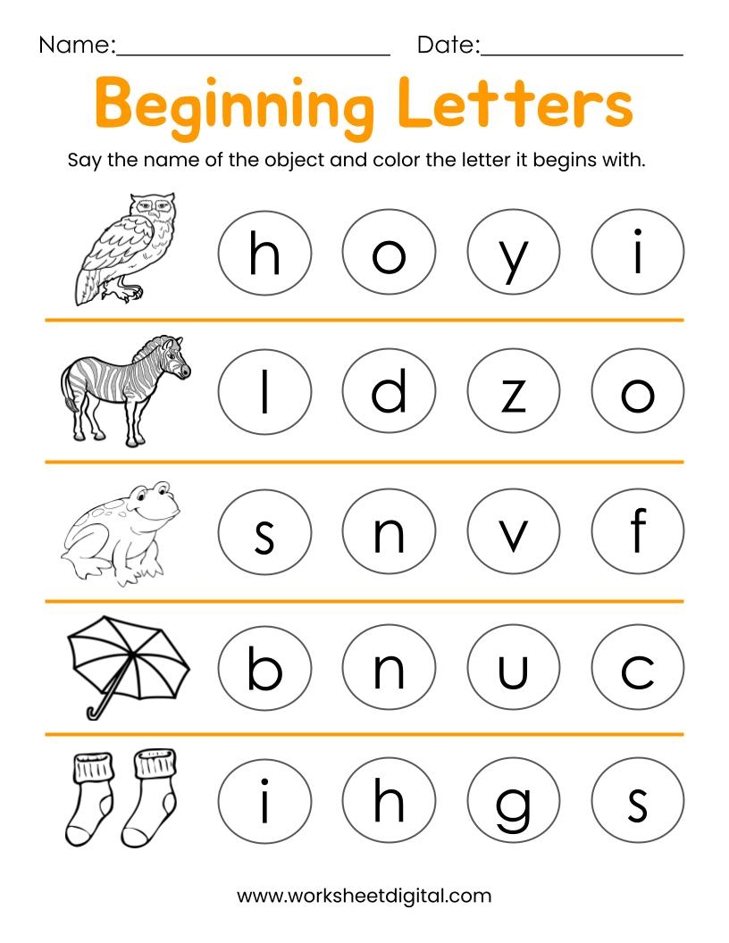 Pre K Worksheets Printables