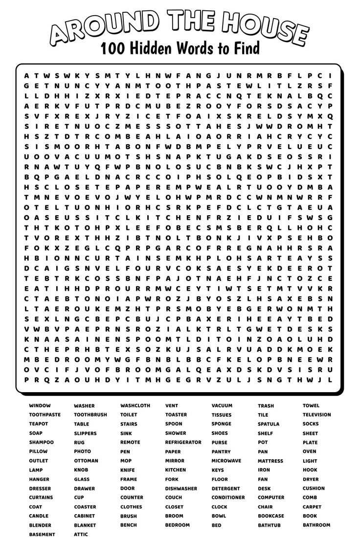 Word Search Puzzles Pdf Printable