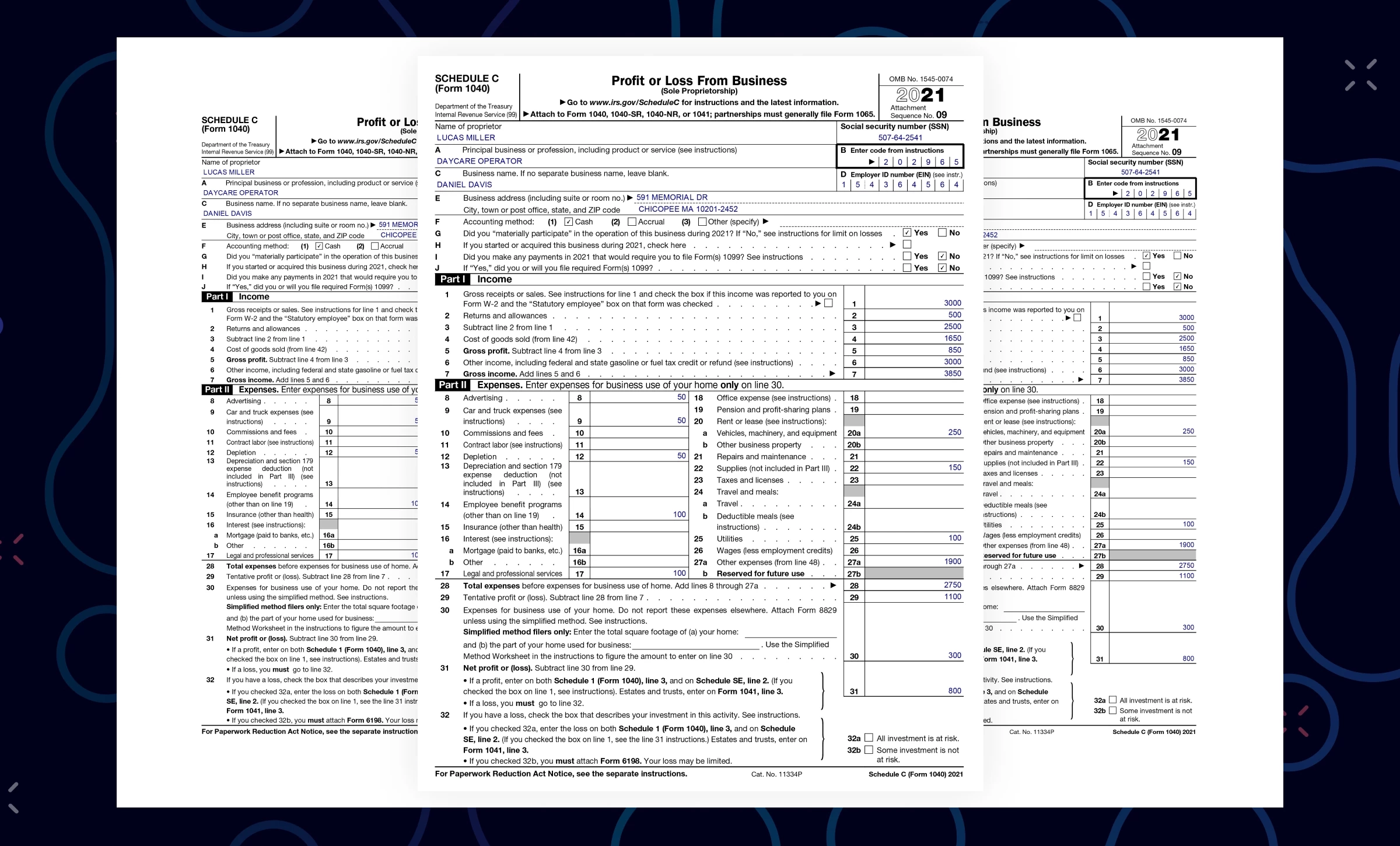 Schedule C Tax Form 2021