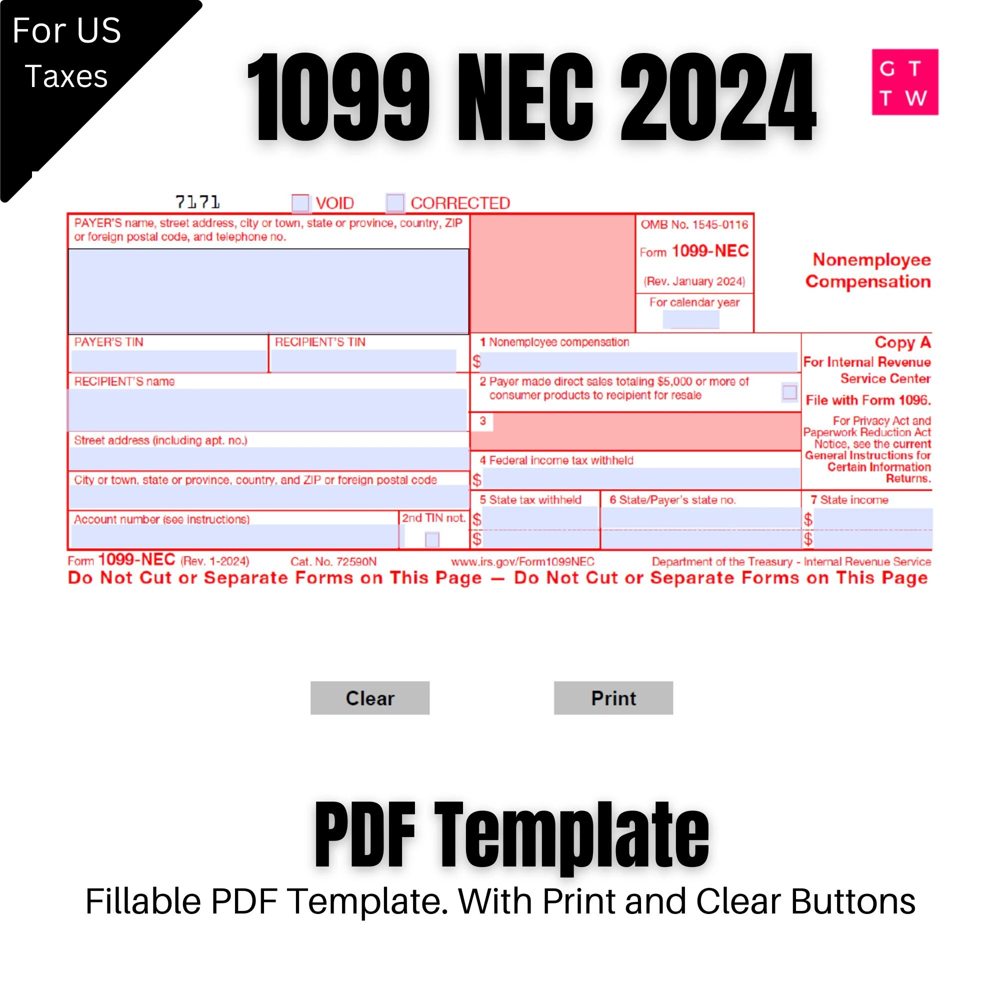 1099 Nec Form 2024 Printable Free