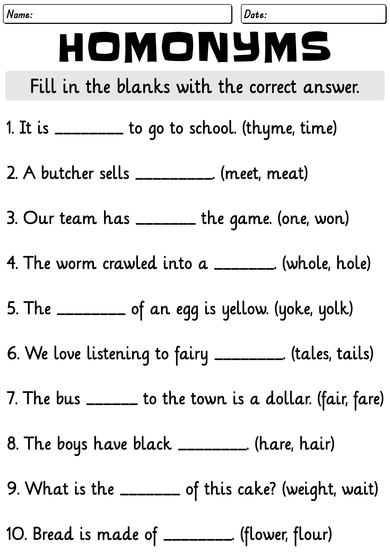 Free Printable 2nd Grade Ela Worksheets