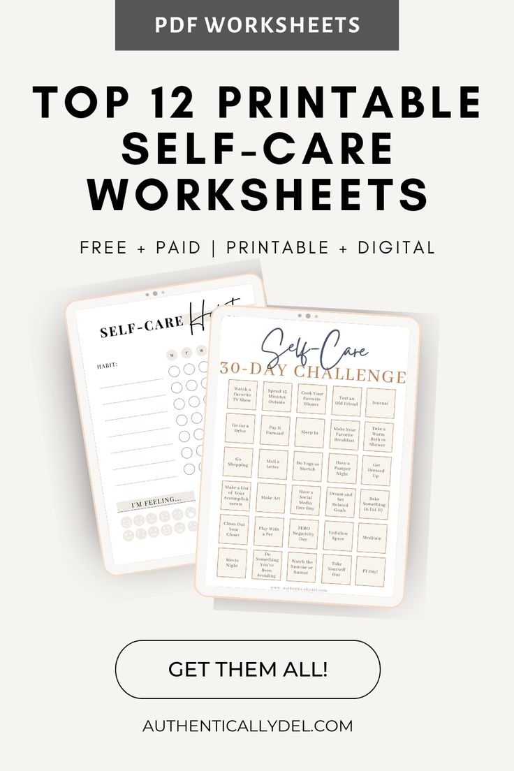 Free Printable Self-Care Worksheets