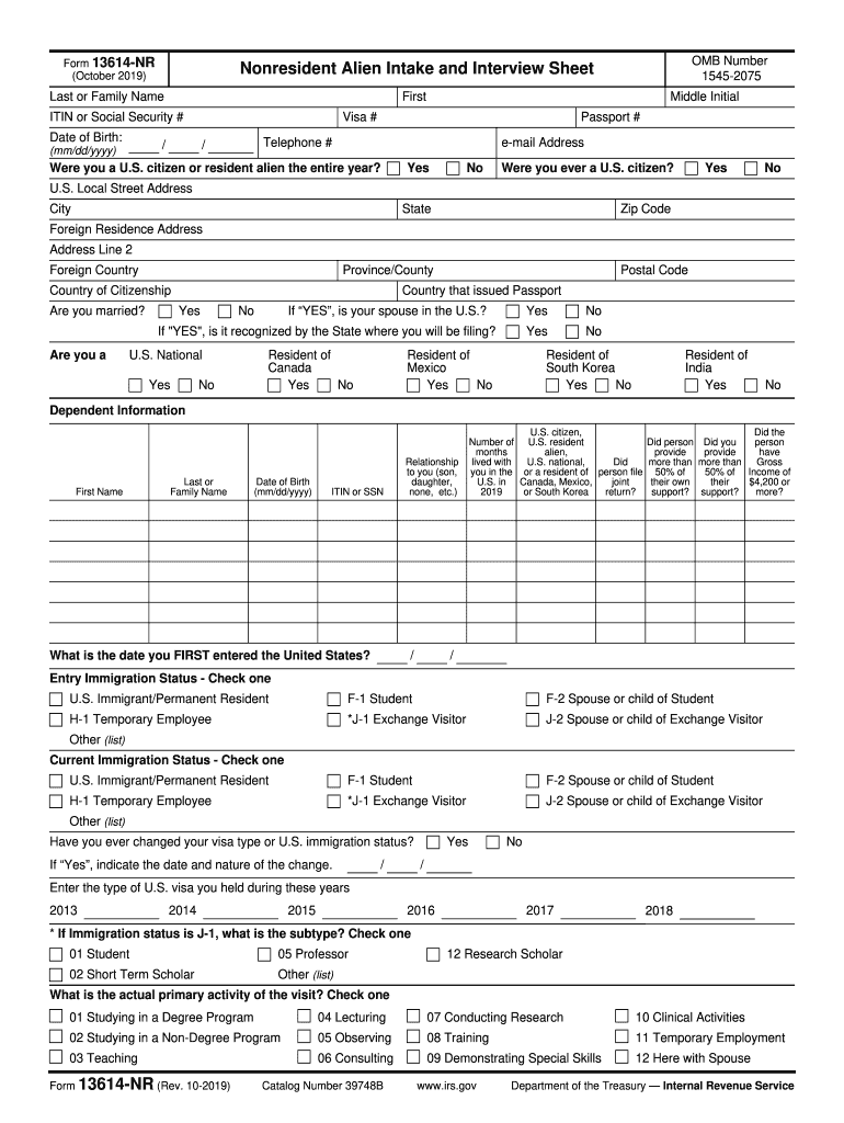 Printable Form Irs 13614 C 2024