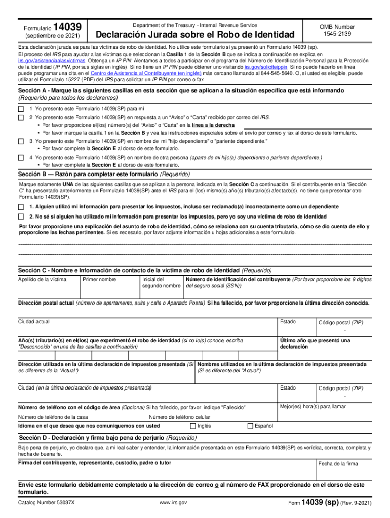 14039 Form Fill Out amp Sign Online DocHub