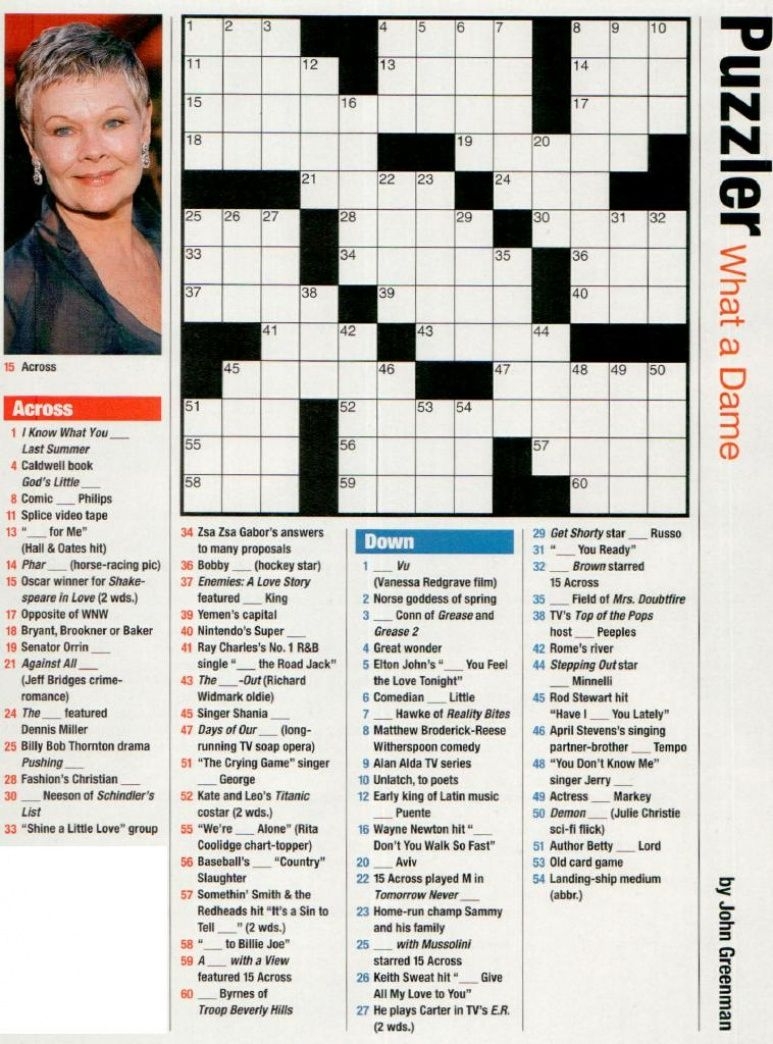 People Magazine Crossword Puzzles Frer Printable