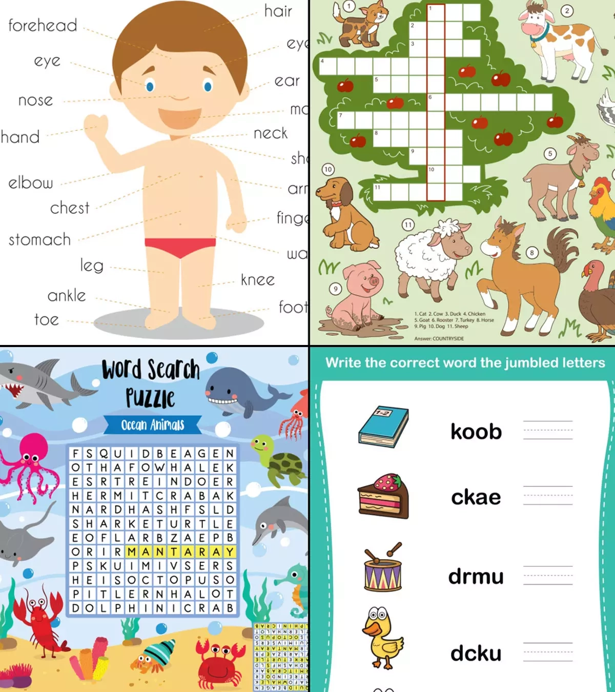 Free Printable Worksheets For Kids English