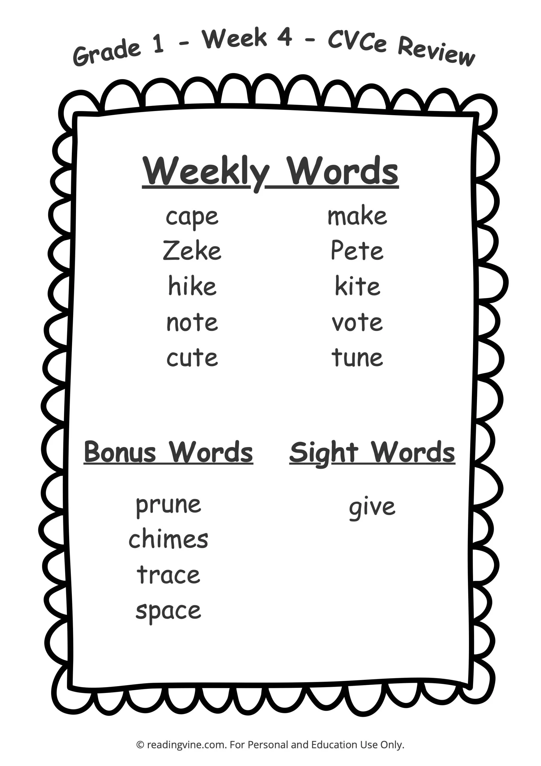1st Grade Spelling Words Free Printable 36 Week List