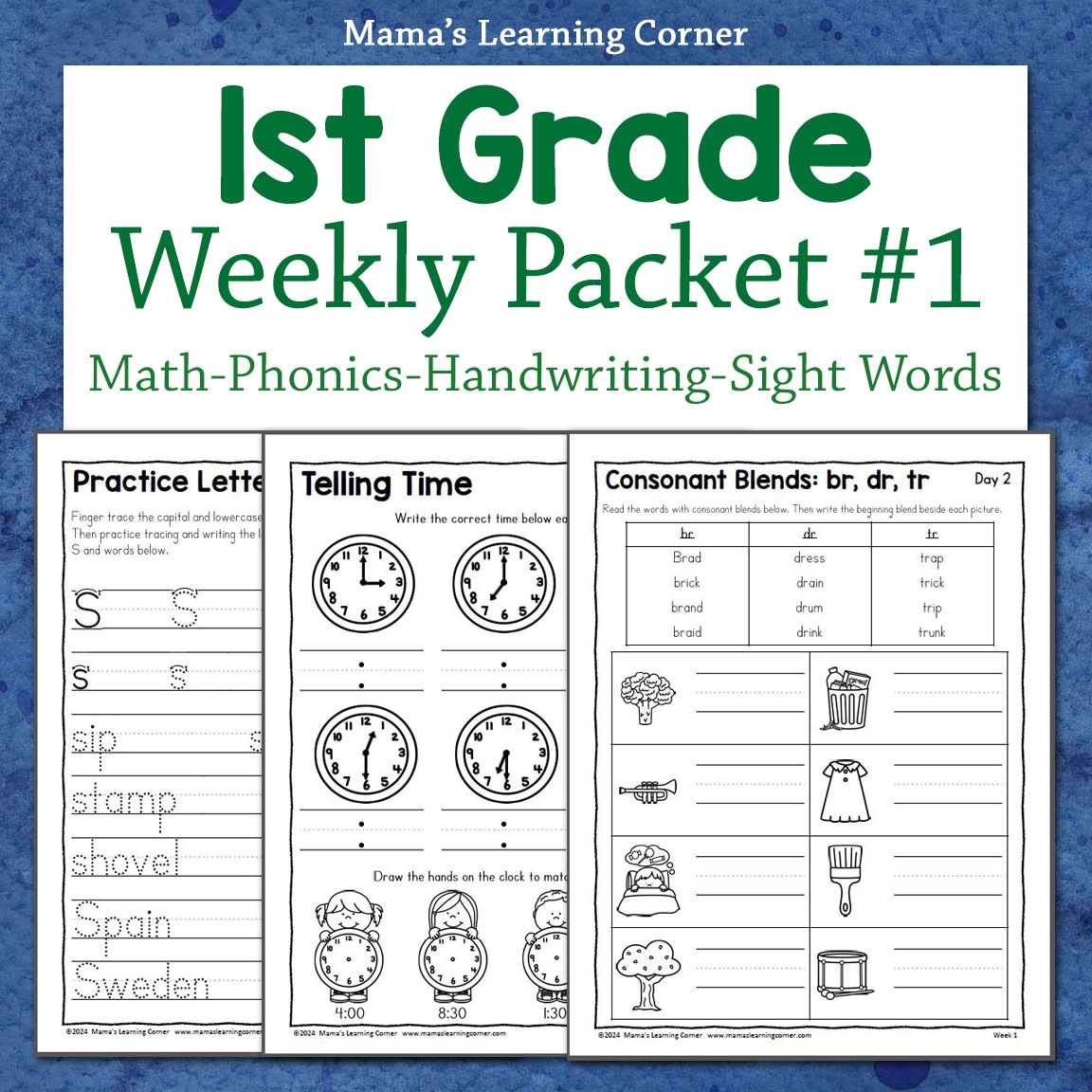 Printable Learning Worksheets For 1st Grade