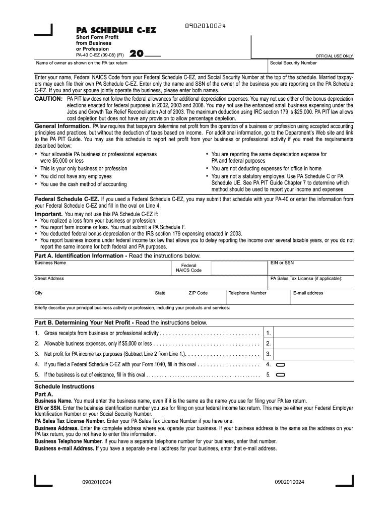 2008 2025 Form PA PA 40 C EZ Fill Online Printable Fillable 