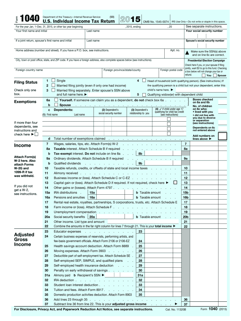 2015 Tax Forms Fill Out amp Sign Online DocHub