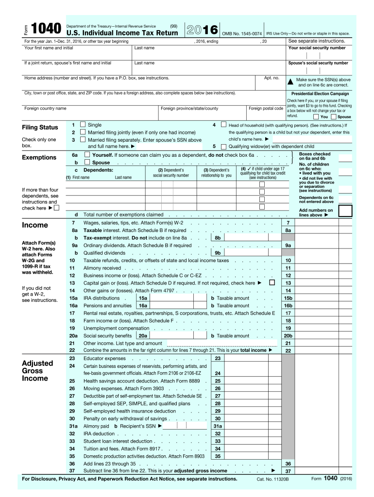 2016 Federal Tax Forms Fill Out amp Sign Online DocHub