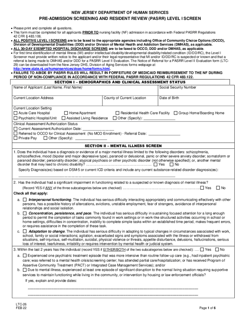 2022 2025 Form NJ LTC 26 Fill Online Printable Fillable Blank 