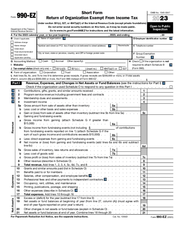 2023 Form 990 Ez Fill Out amp Sign Online DocHub