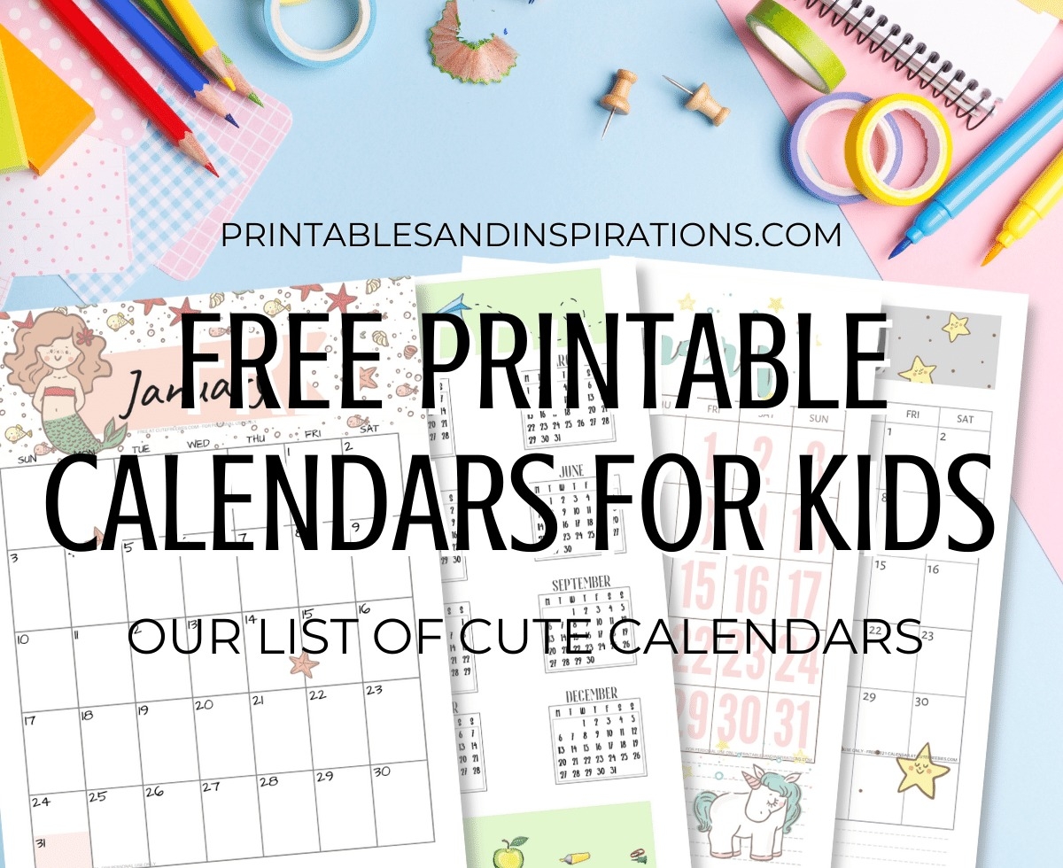 Childrens Printable Calendar
