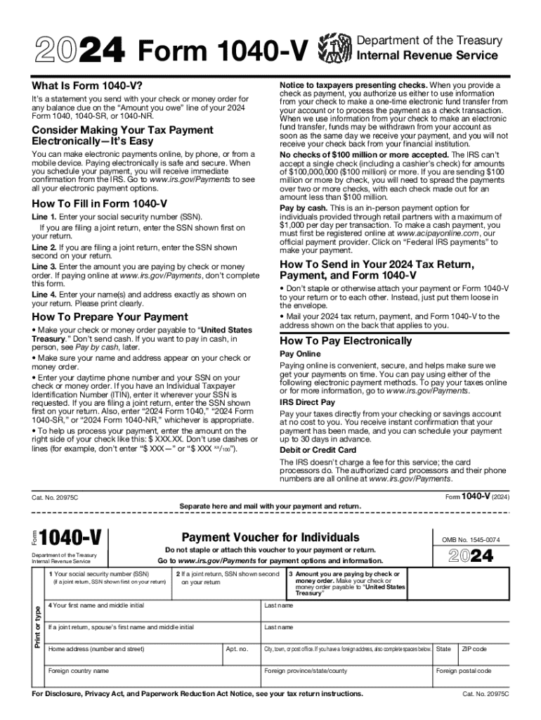 2024 Form IRS 1040 V Fill Online Printable Fillable Blank 