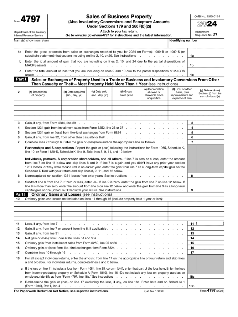 2024 Form IRS 4797 Fill Online Printable Fillable Blank PdfFiller
