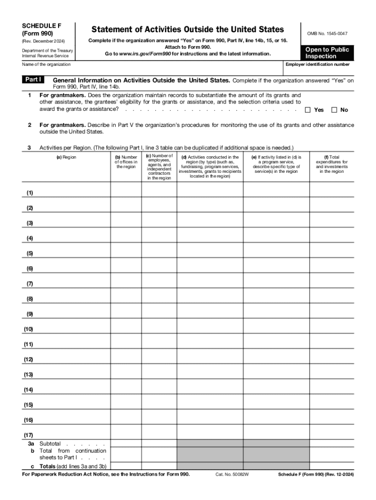 2024 Form IRS 990 Schedule F Fill Online Printable Fillable 