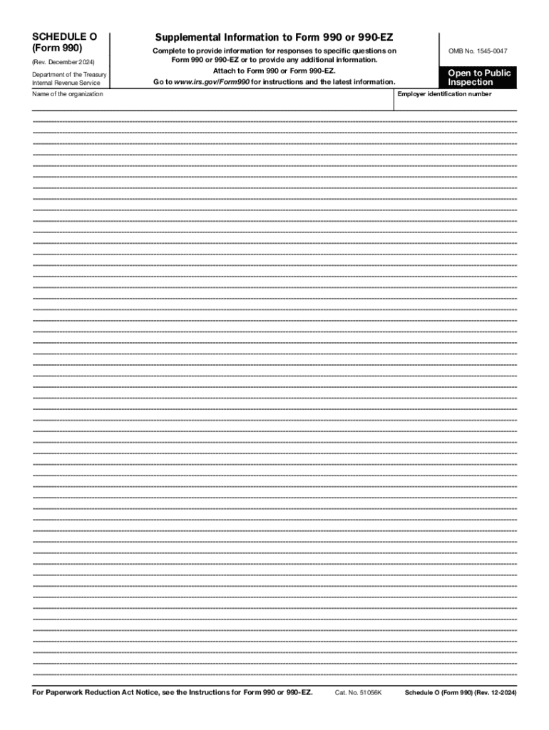 2024 Form IRS 990 Schedule O Fill Online Printable Fillable 