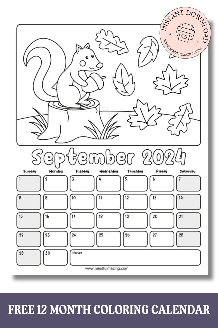 November Kids Calendar Printable