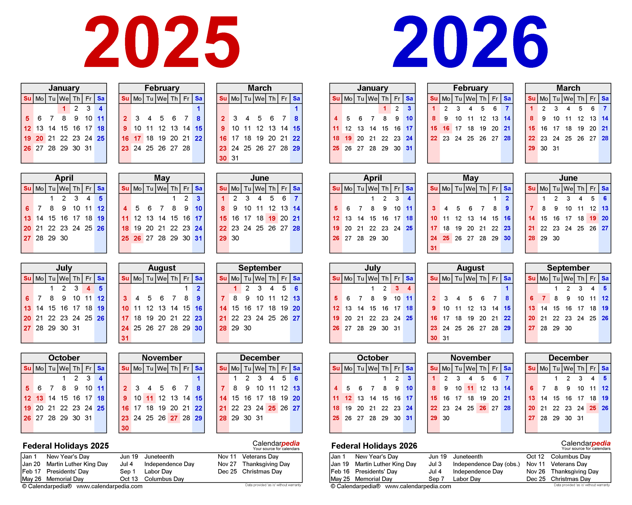 2025 Calendar 2026 Printable Free Download