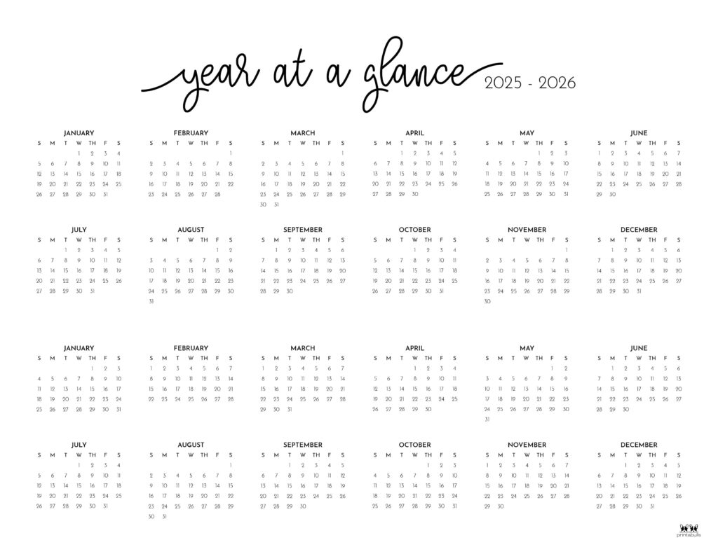 Blank 2025 26 Calendar Printable