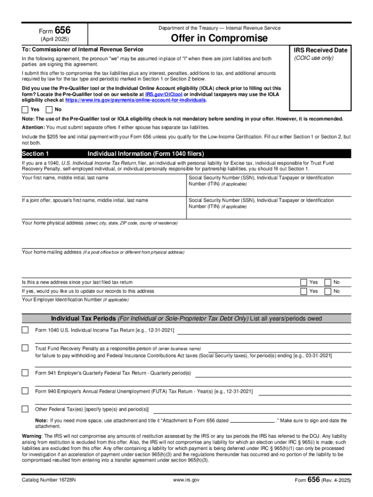 2025 Form IRS 656 Fill Online Printable Fillable Blank PdfFiller