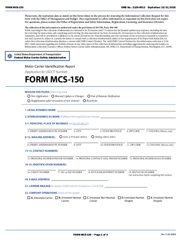 Irs Form Mcs-150