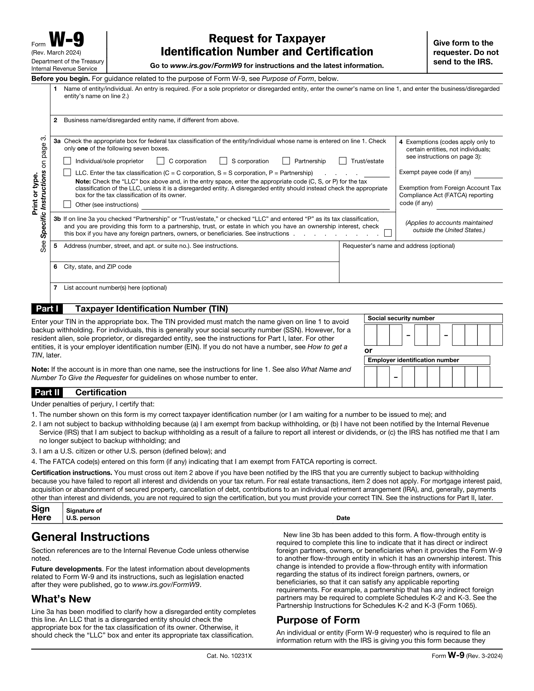 2025 IRS Form W 9 Fill Out Save And Print In PDF