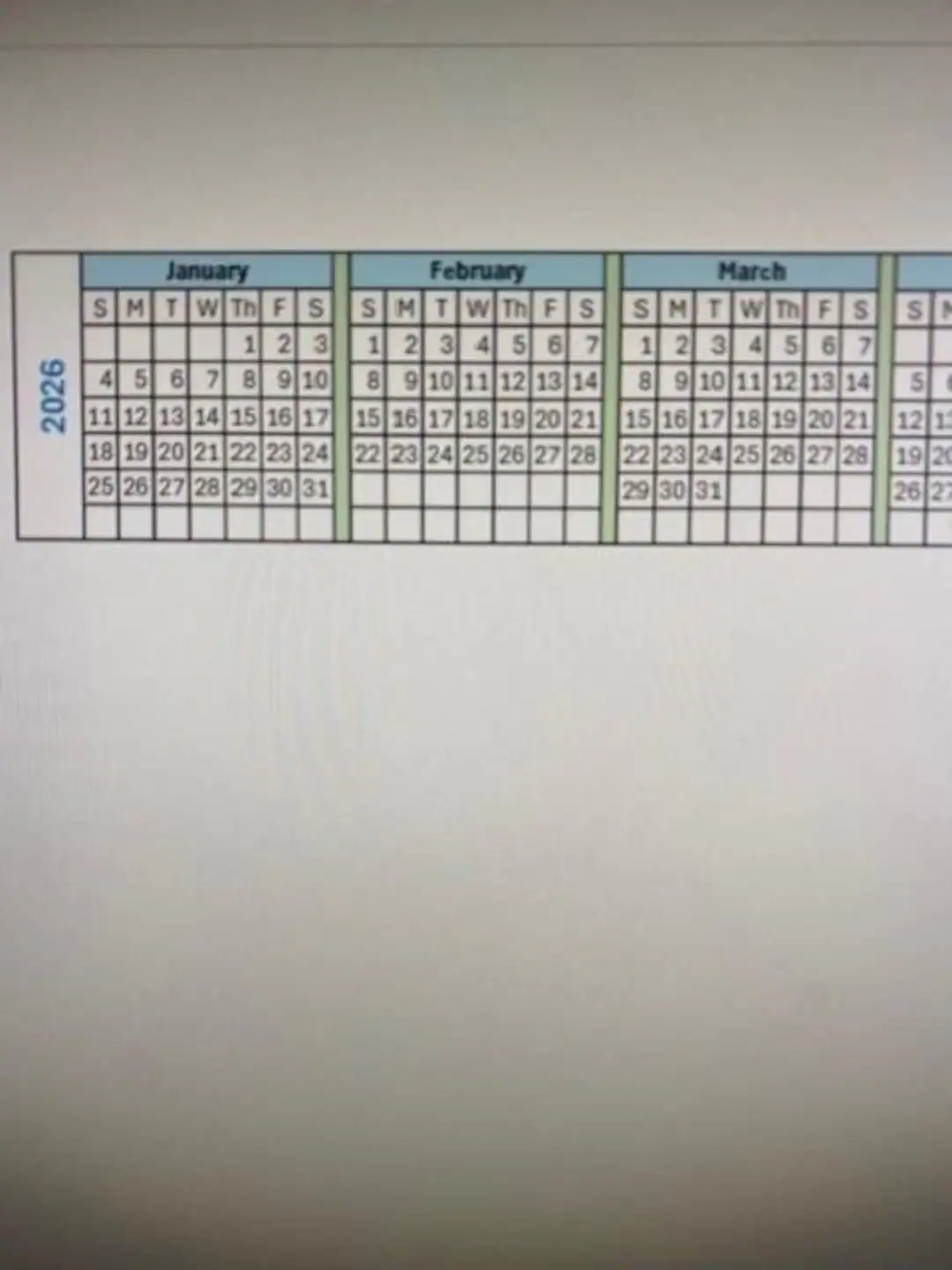 2026 Calendar Monitor Strip Etsy Australia