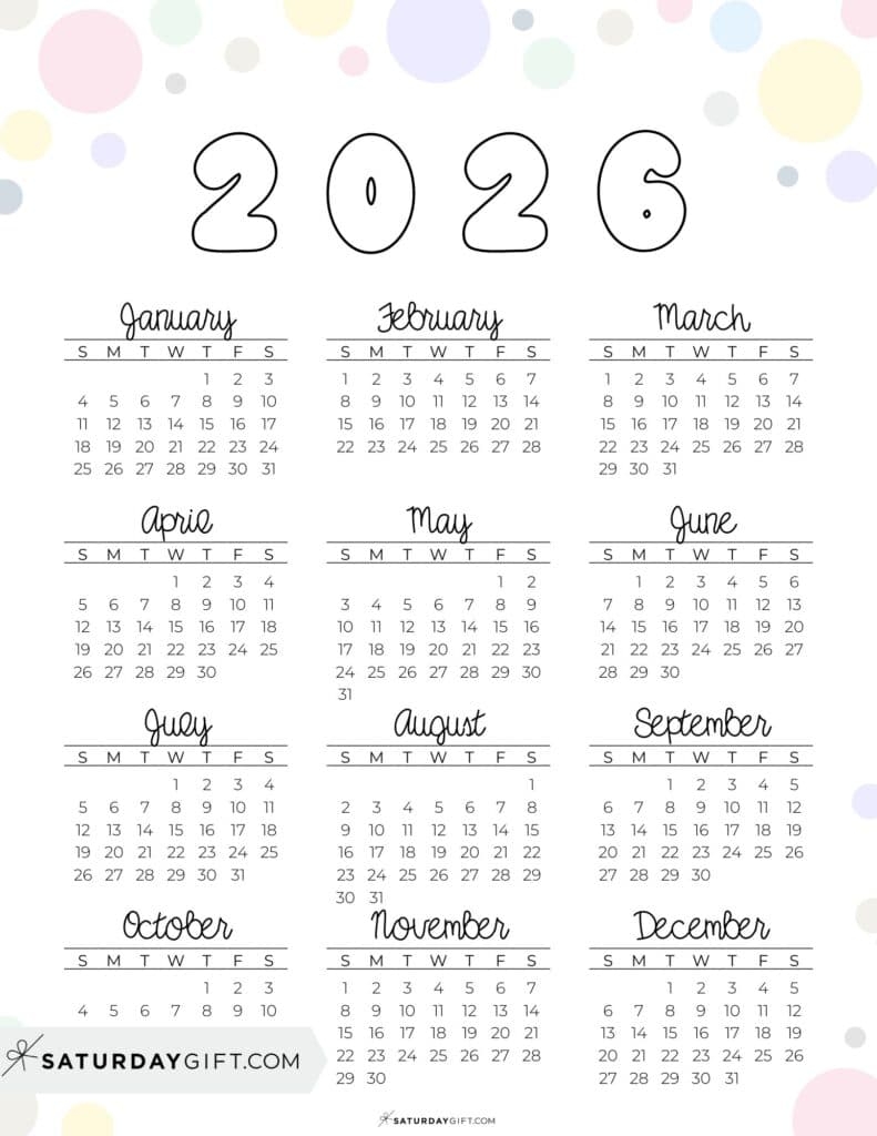 2026 Calendar Images Printable
