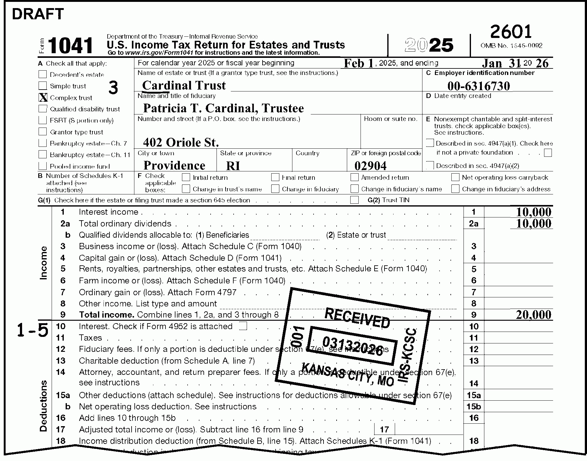 3 11 14 Income Tax Returns For Estates And Trusts Forms 1041 