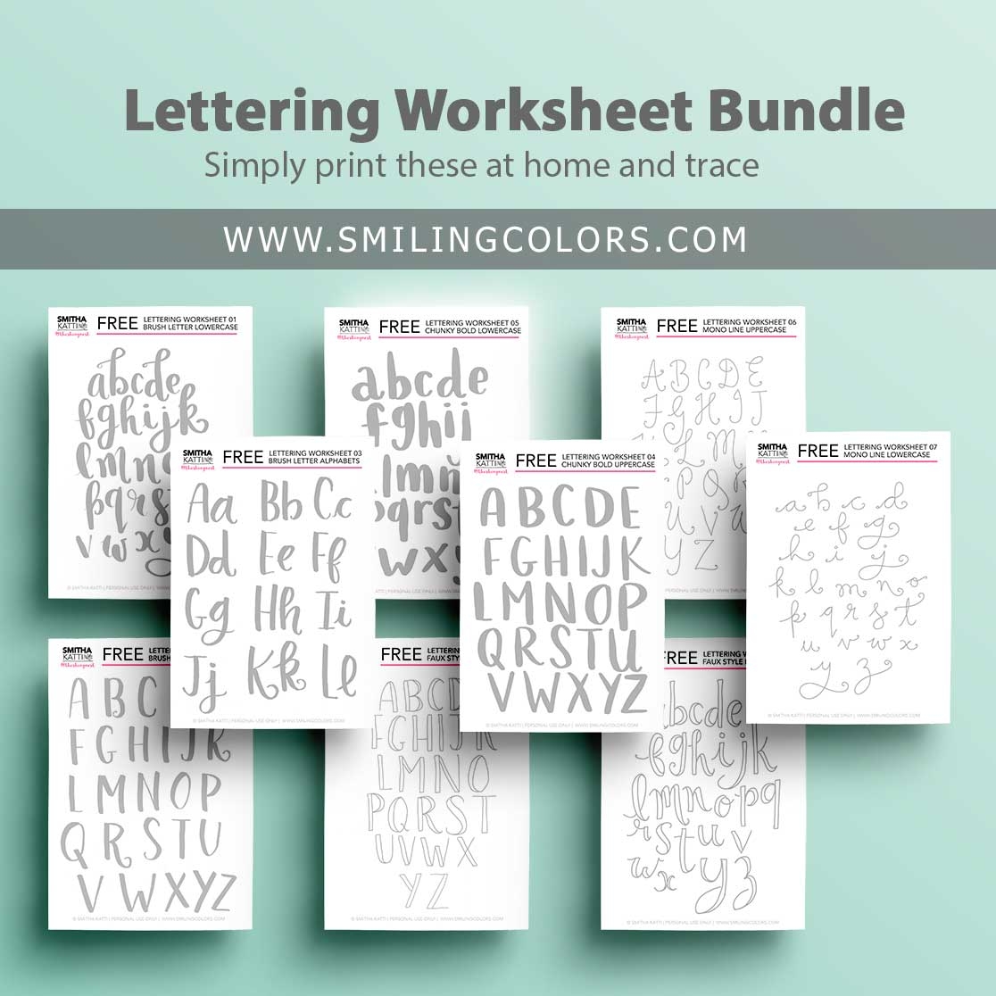 Hand Lettering Worksheets Free Printable