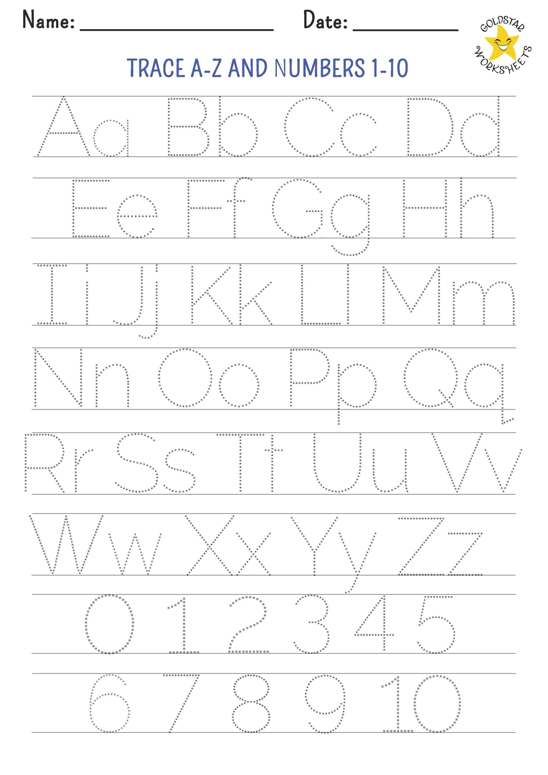 Printable Tracing Worksheets For Kindergarten