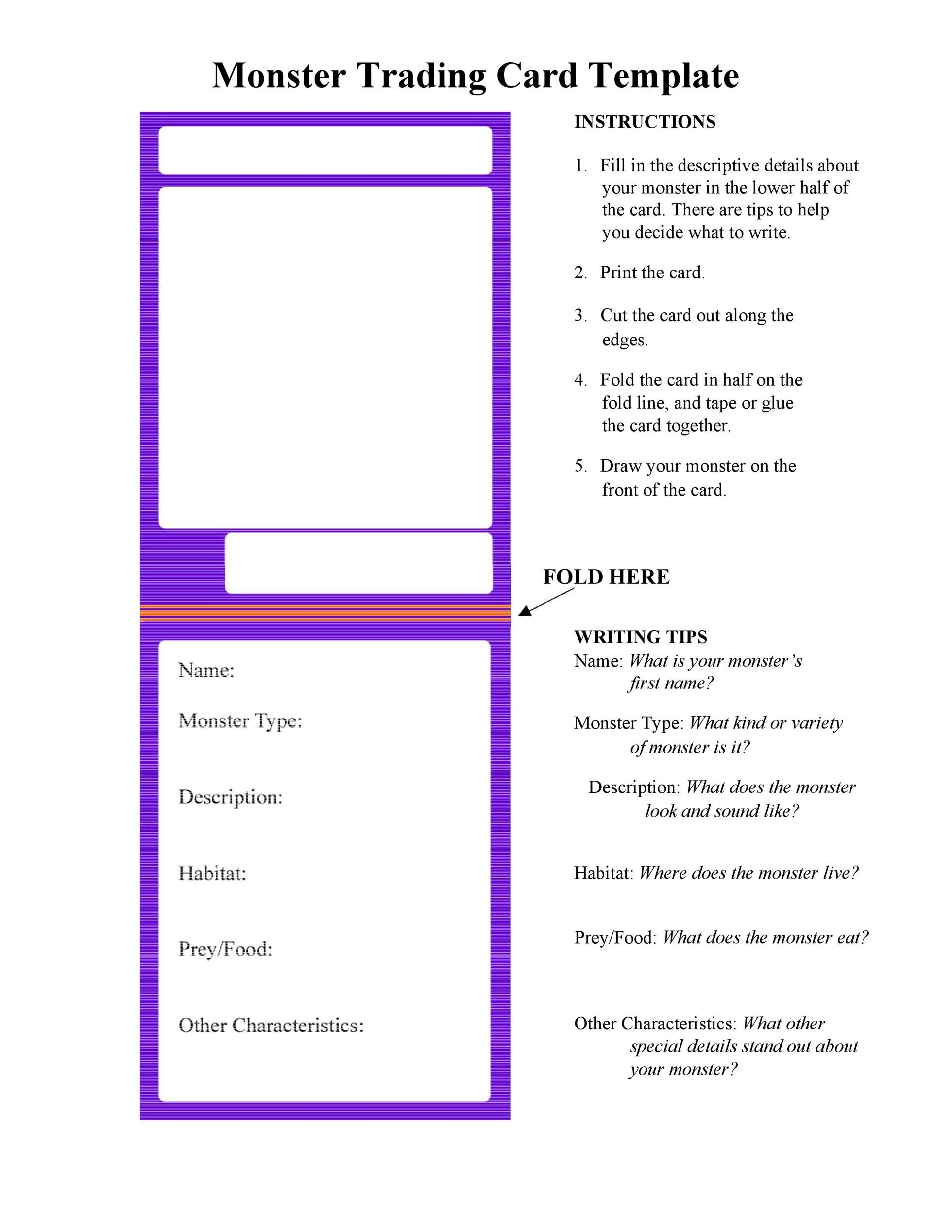 Printable Trading Card Template