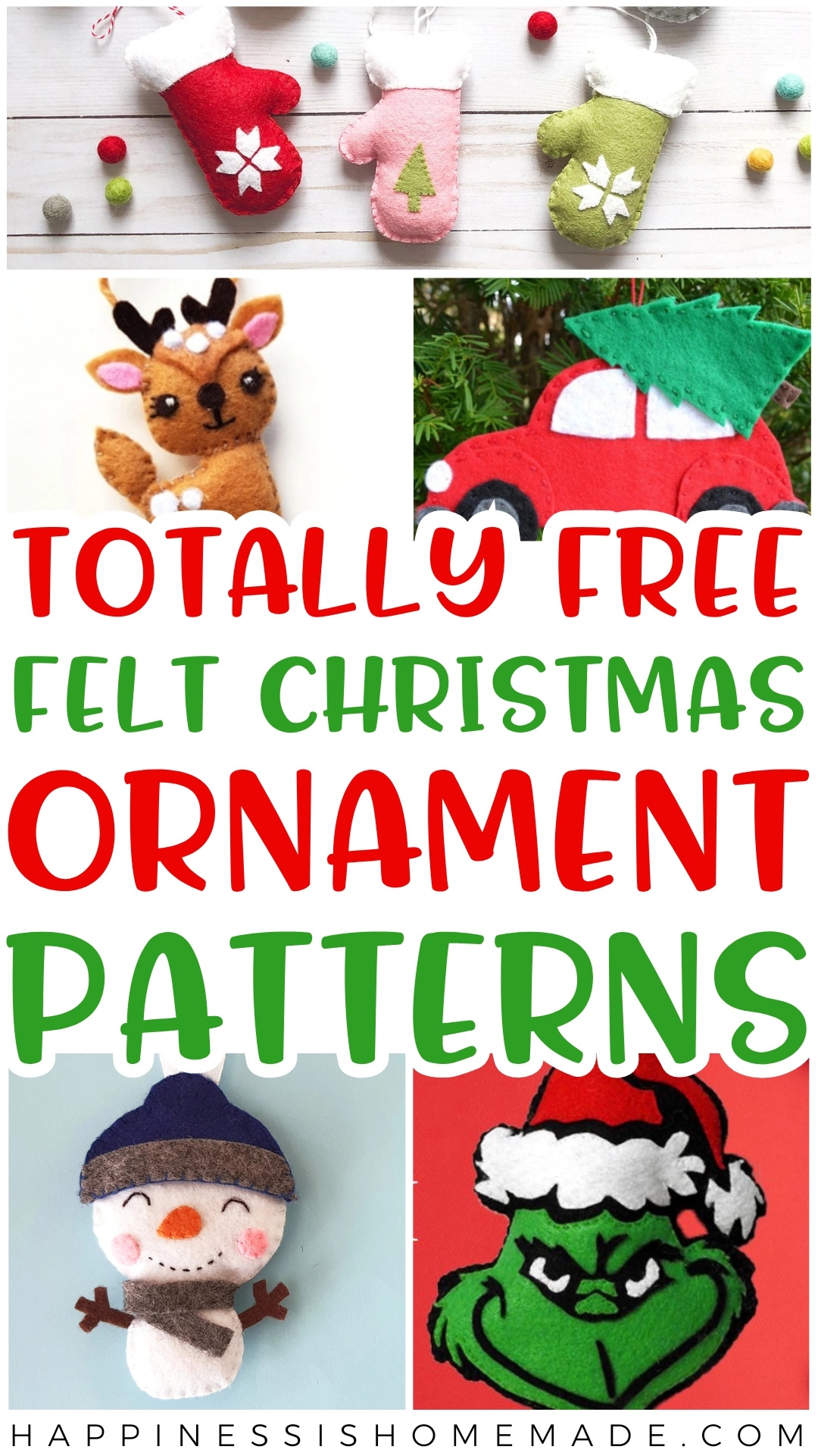 35 Free Felt Christmas Ornament Patterns Happiness Is Homemade