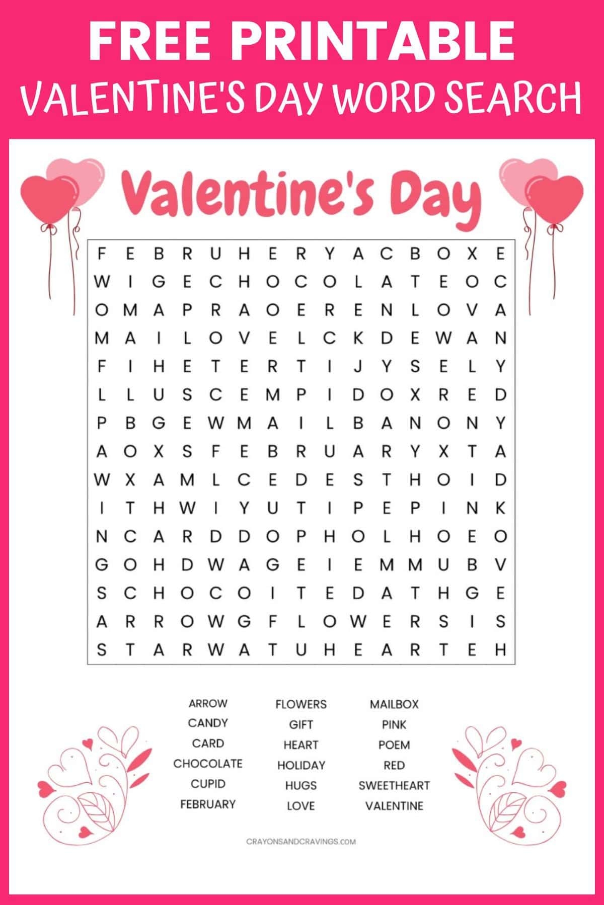 Valentine's Day Printable Worksheets For Kids
