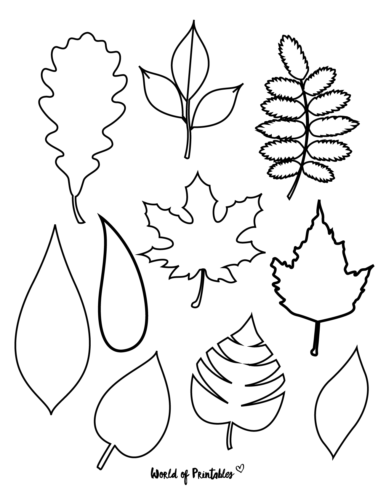 37 Printable Leaf Templates Outlines amp Shapes Free World Of 