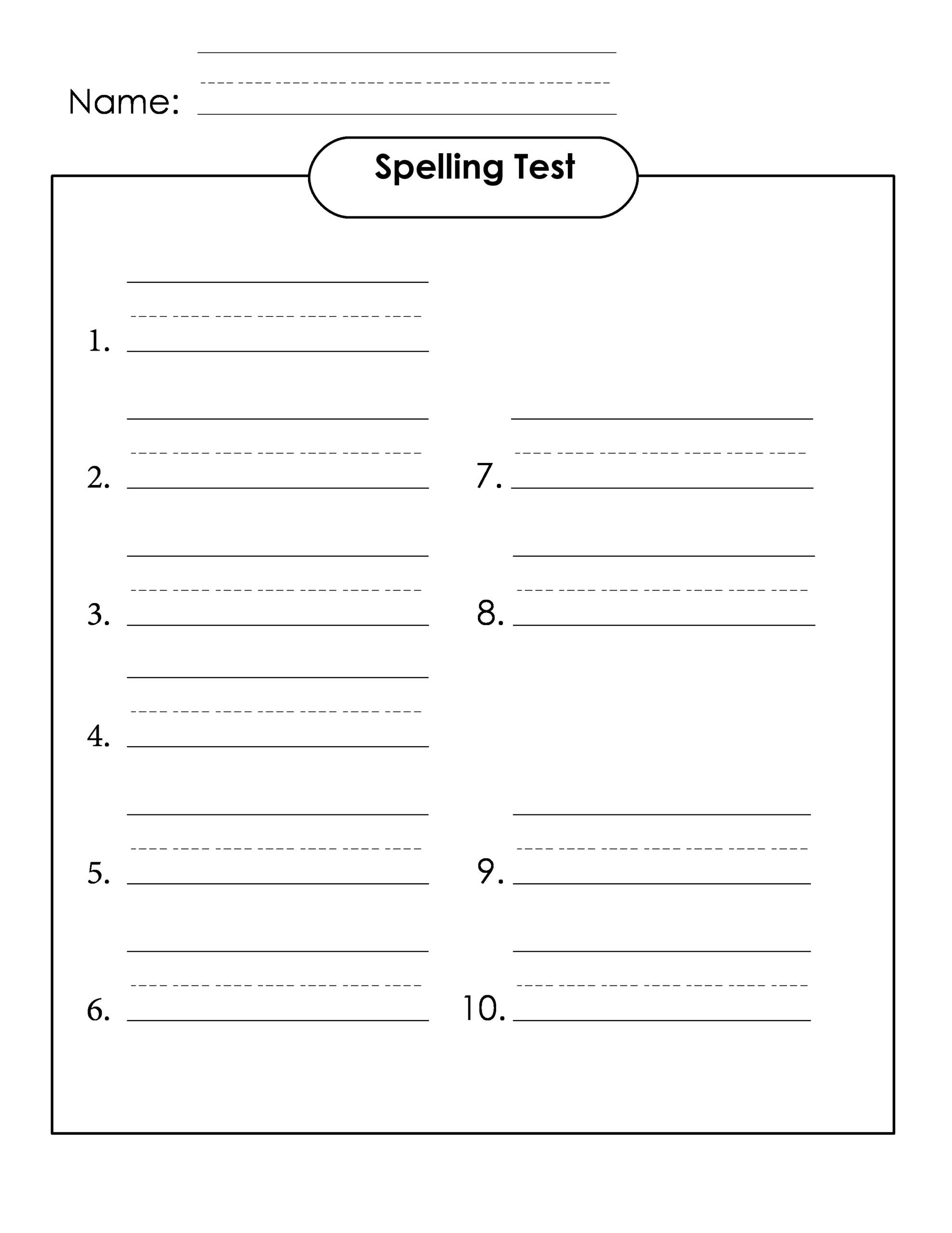 Free Printable Spelling Worksheets Uk
