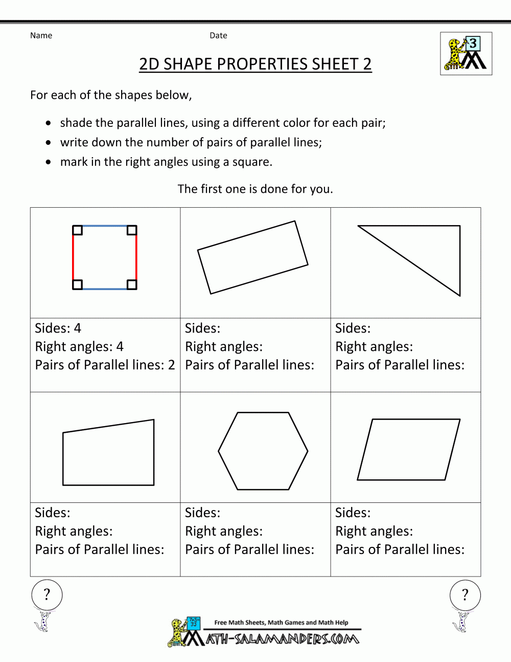 Free Printable Geometry Practice