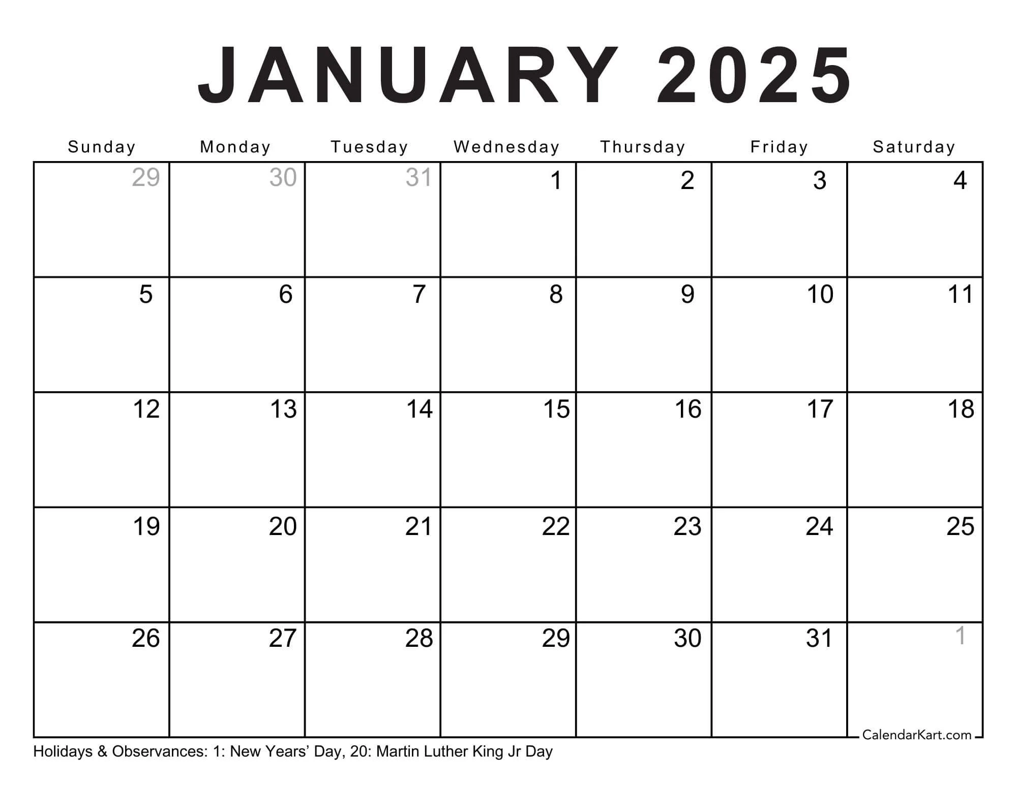 Blank 40-Day Printable Calendar