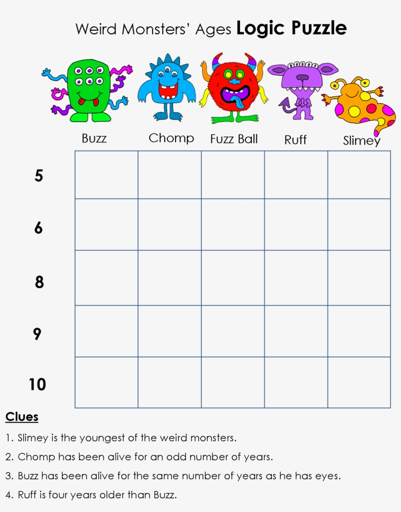 Free Printable Logic Puzzles For Kids