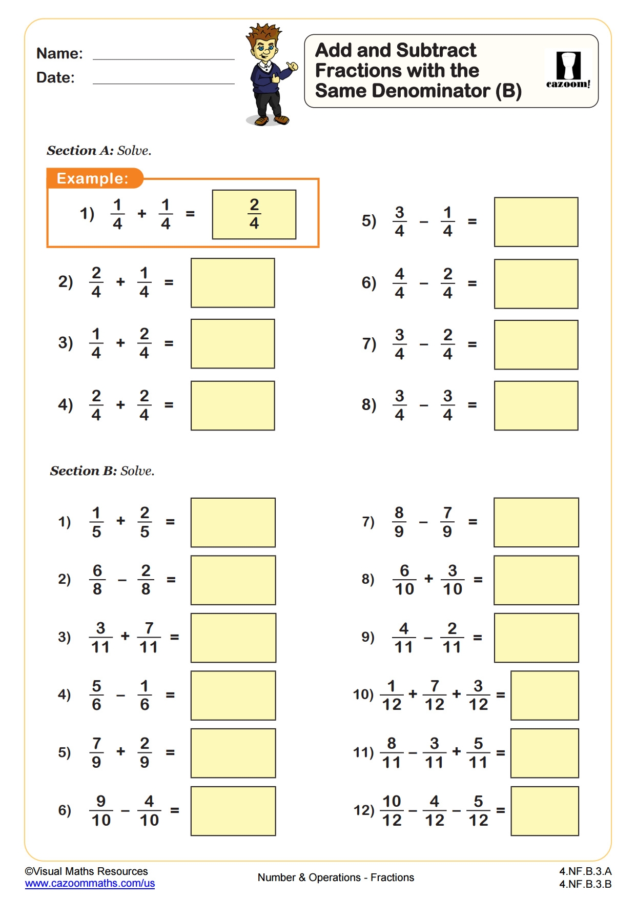 4th Grade Fraction Worksheets Printable