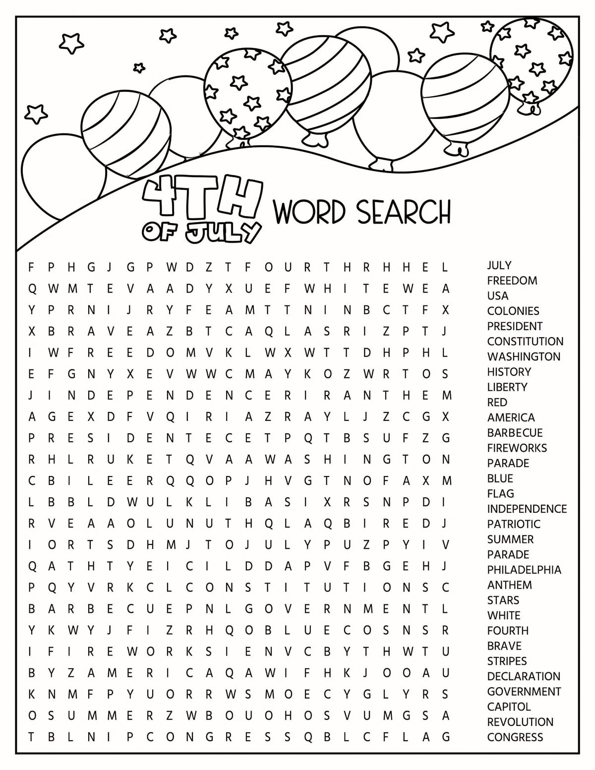 Free Printable 4th Of July Worksheets