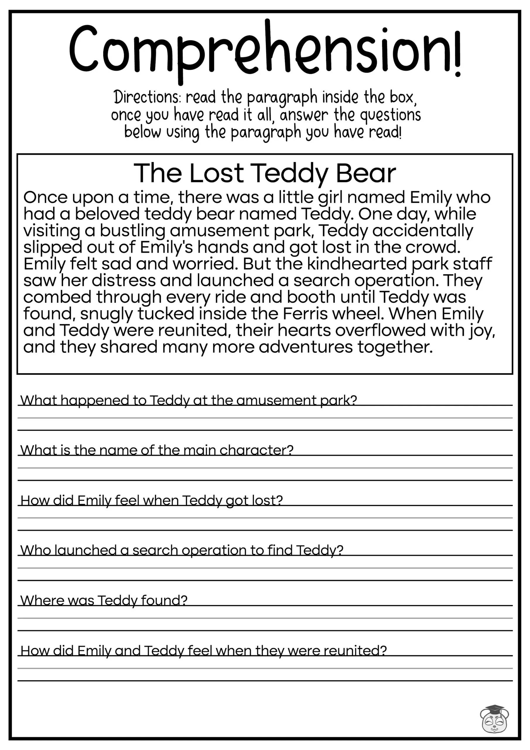 Printable Reading Worksheets 5th Grade